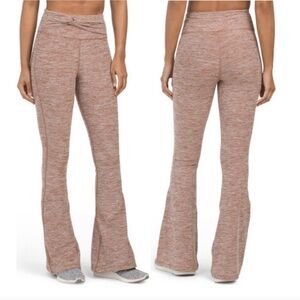 Sincerely Jules Twist Waist Flare Leg Yoga Pants Heather Brown size Medium